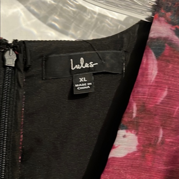 Lulu’s Favorite RSVP Magenta Floral Organza Tie-Front Midi Dress - Picture 3 of 5